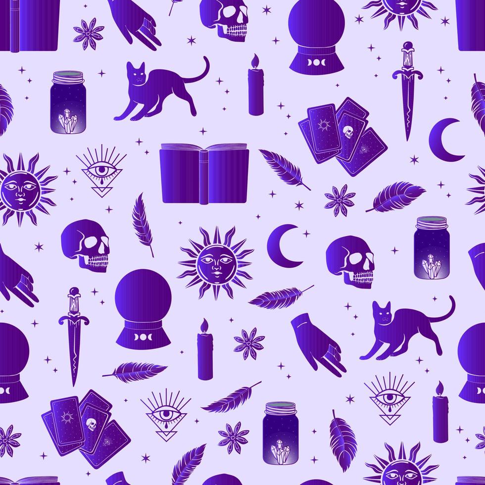 halloween vector seamless pattern witchcraft drawing