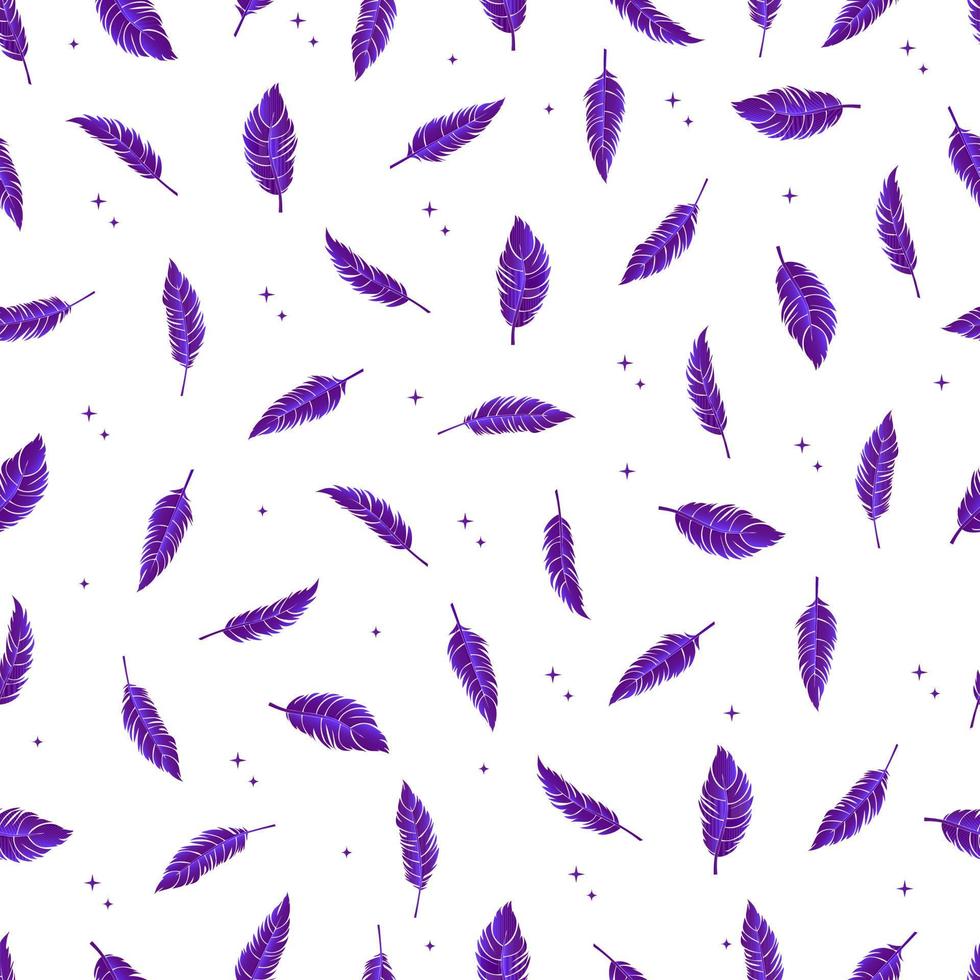bird feathers vector seamless pattern with gradient