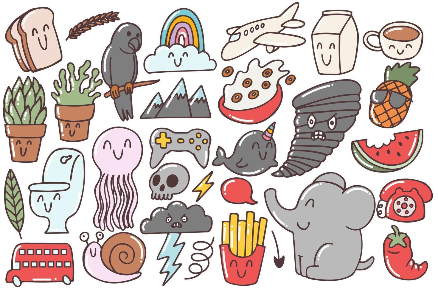 Set of various doodles art vector
