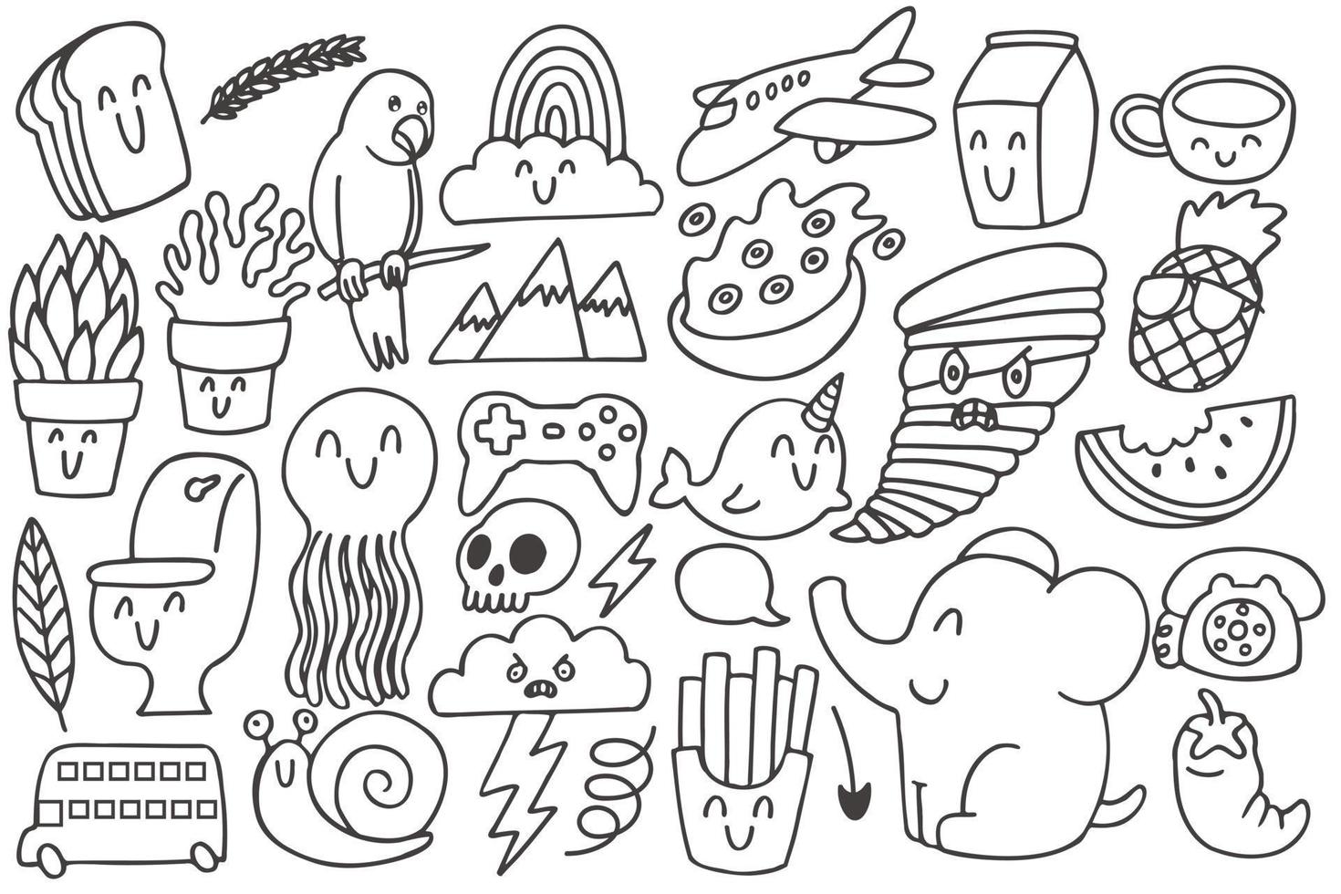Set of various doodles art vector