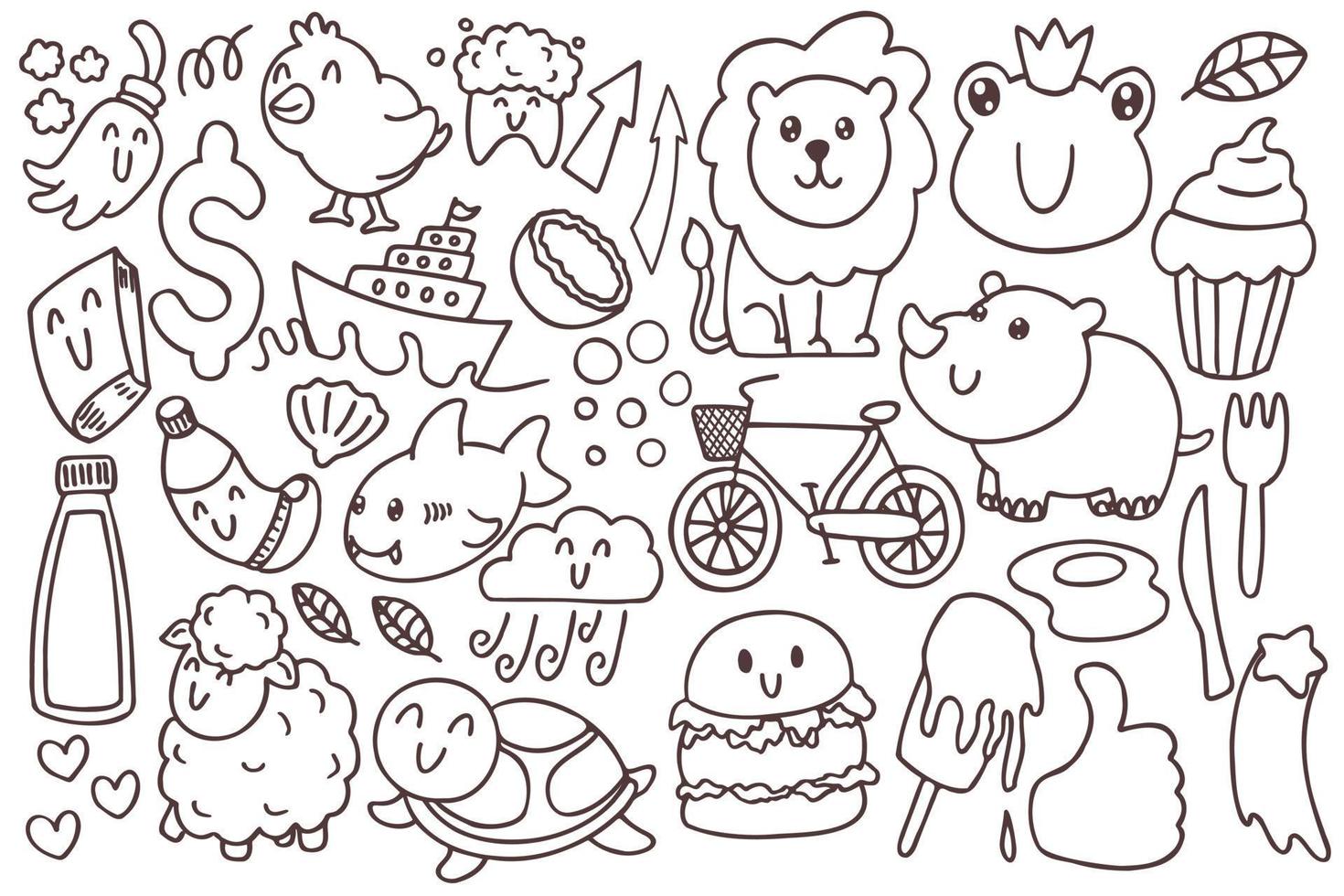Set of various doodles art vector
