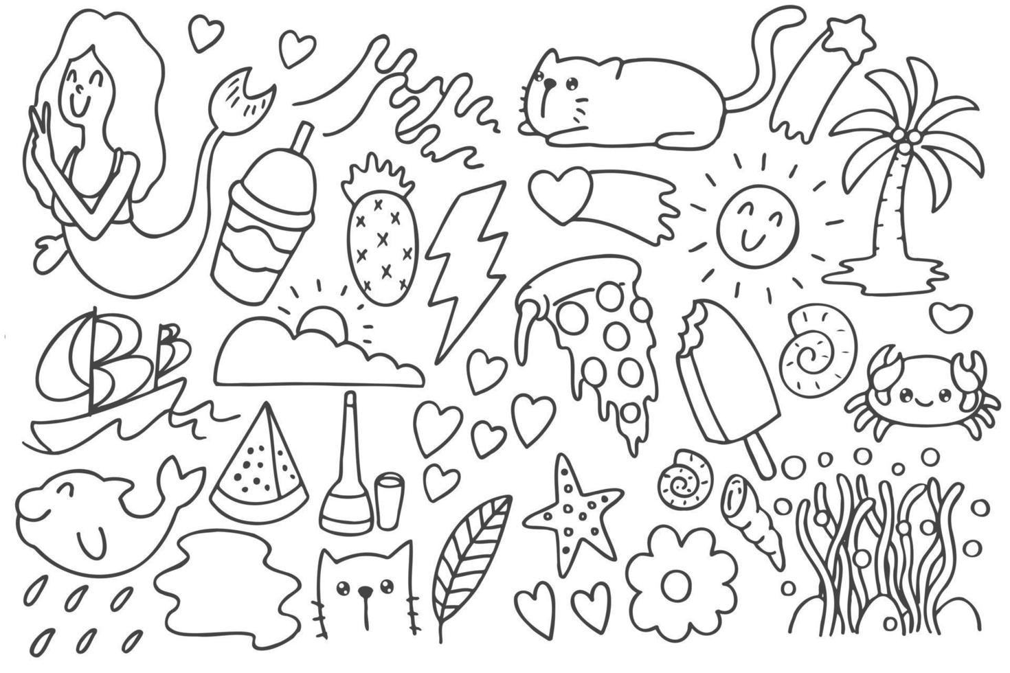 Set of various doodles art vector