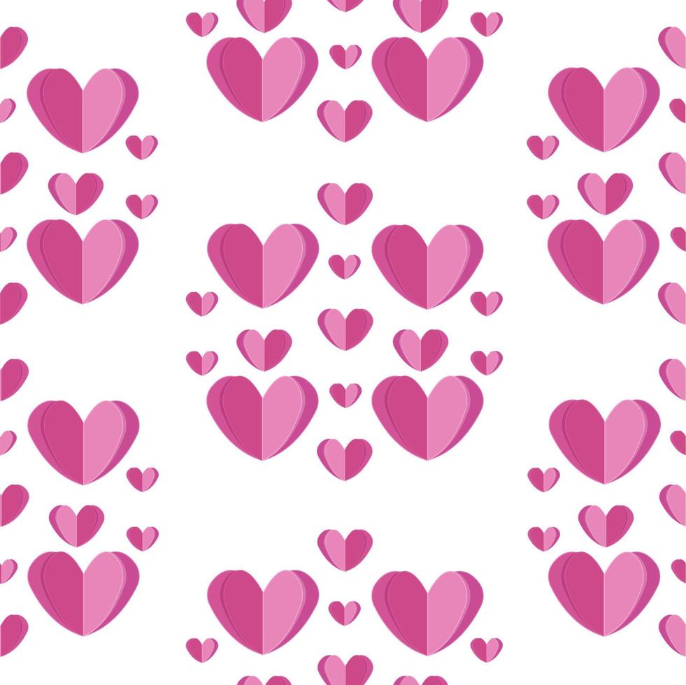 Pink hearts, seamless pattern vector