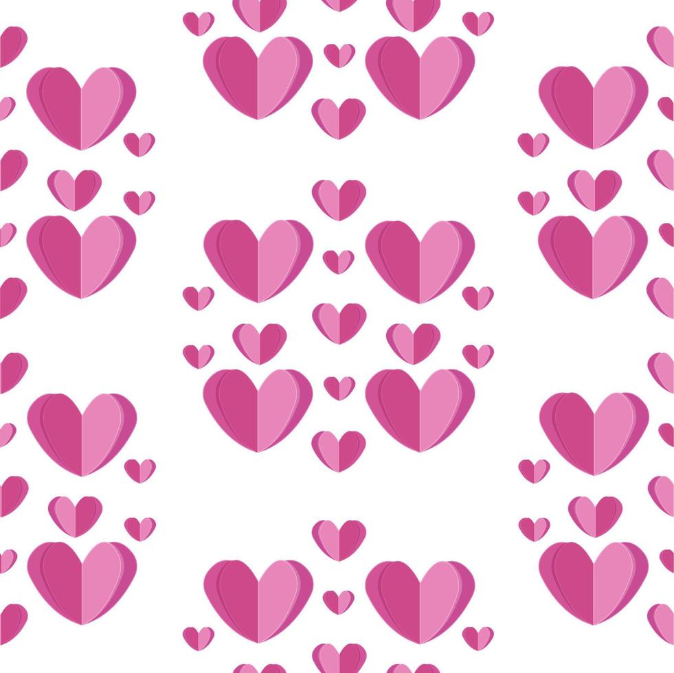 Pink hearts, seamless pattern vector