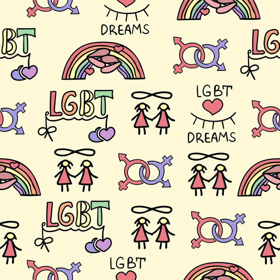 Seamless pattern, lgbt theme vector