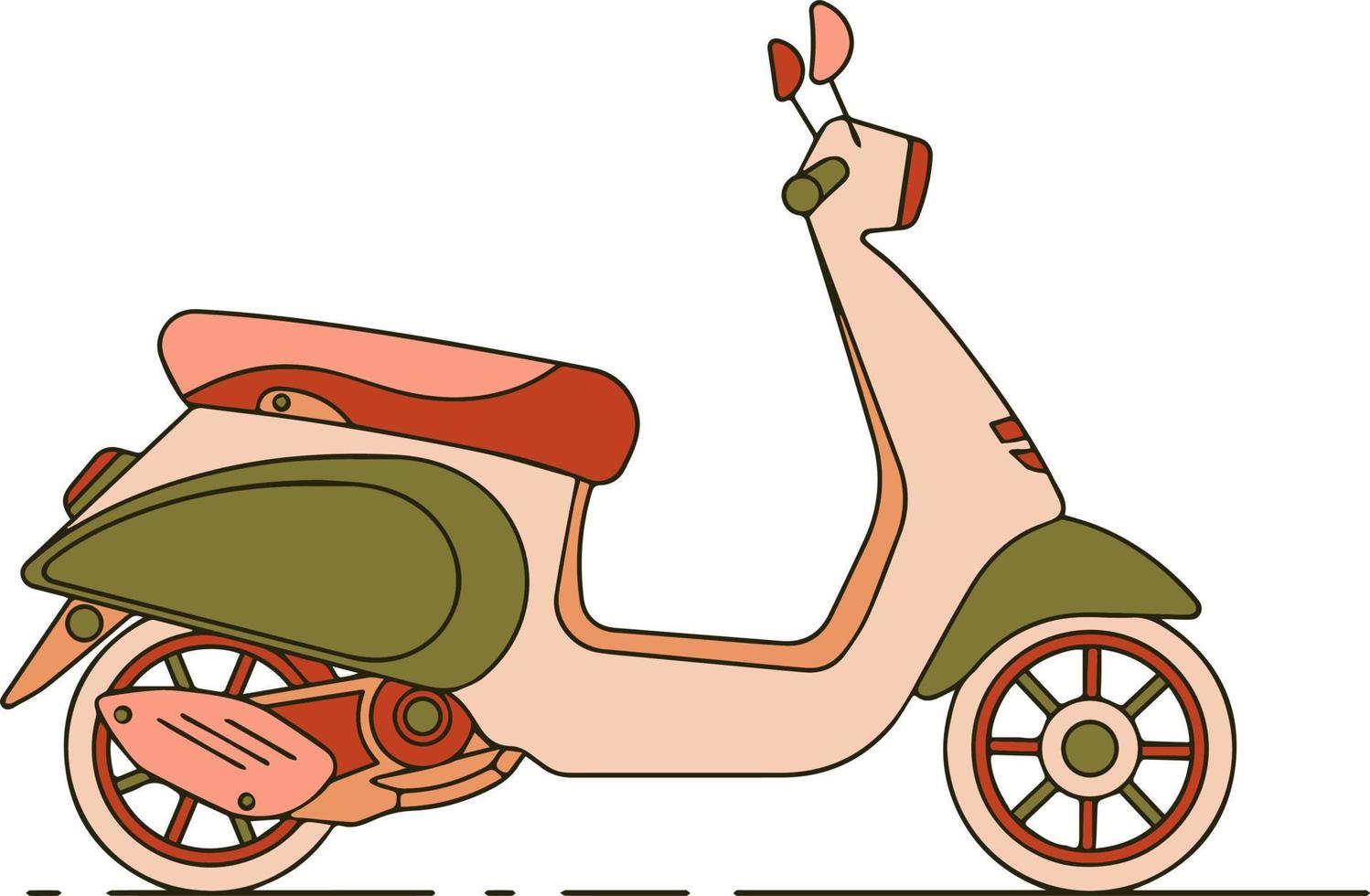 motor scooter isolated motorbike vector hand drawn illustration