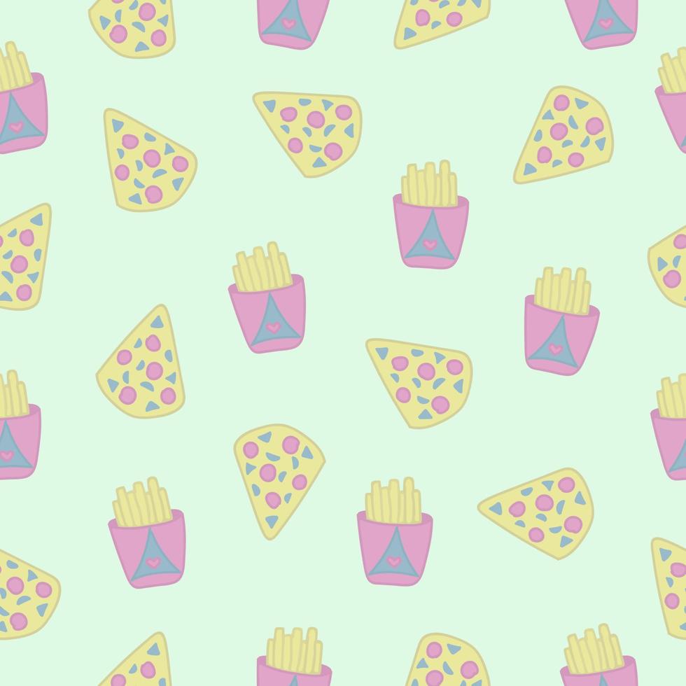 Fast food, seamless pattern vector