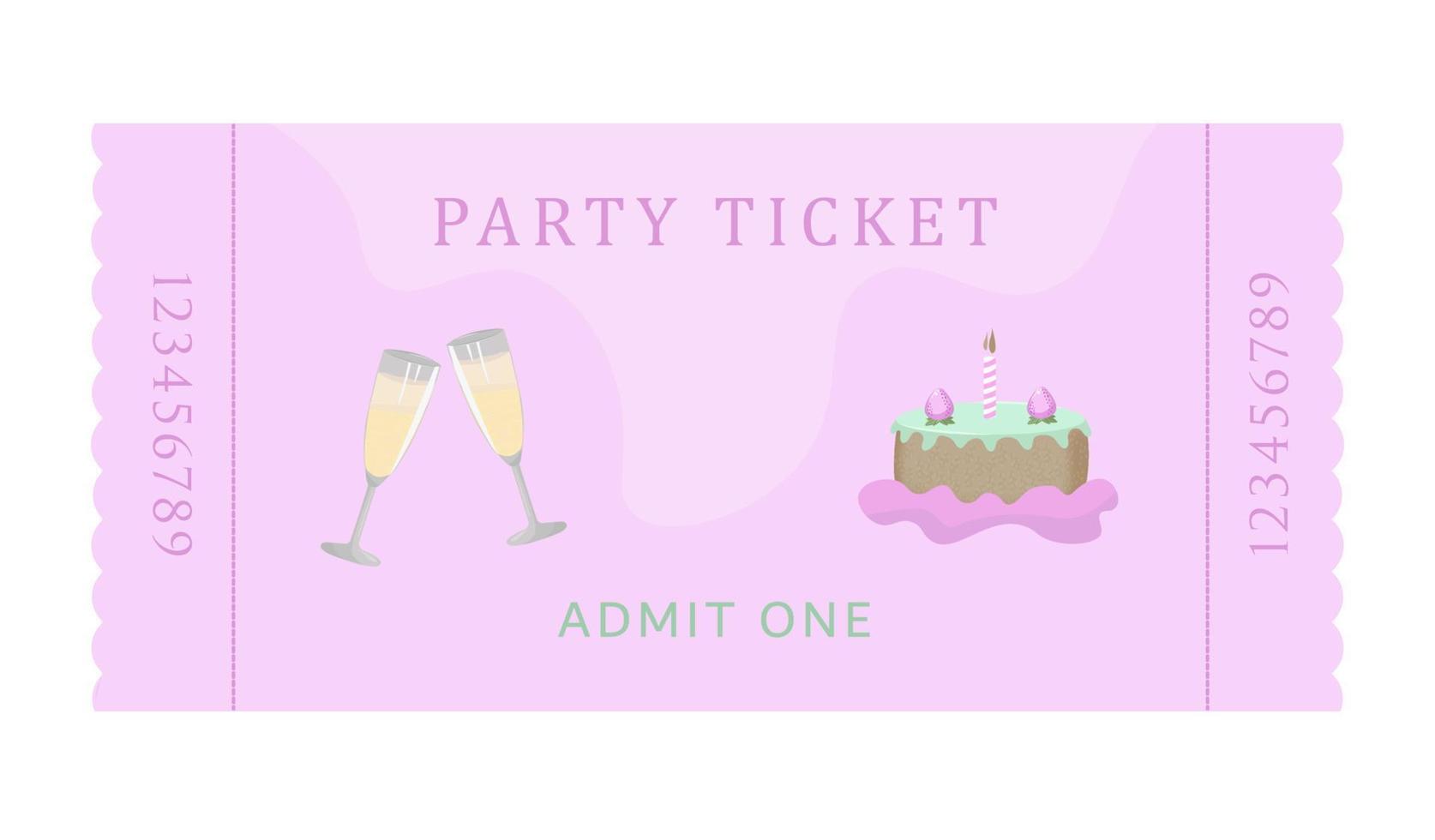 Template of party ticket vector