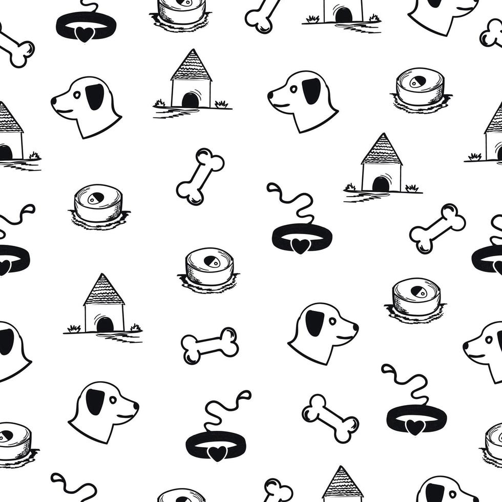 Dog theme, seamless pattern vector