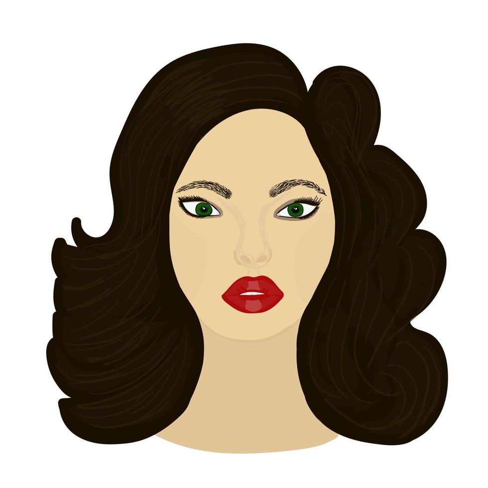 Brunette with green eyes vector