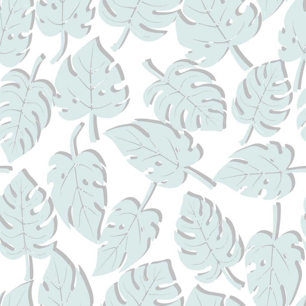 Monstera leaves vector seamless pattern tropical summer