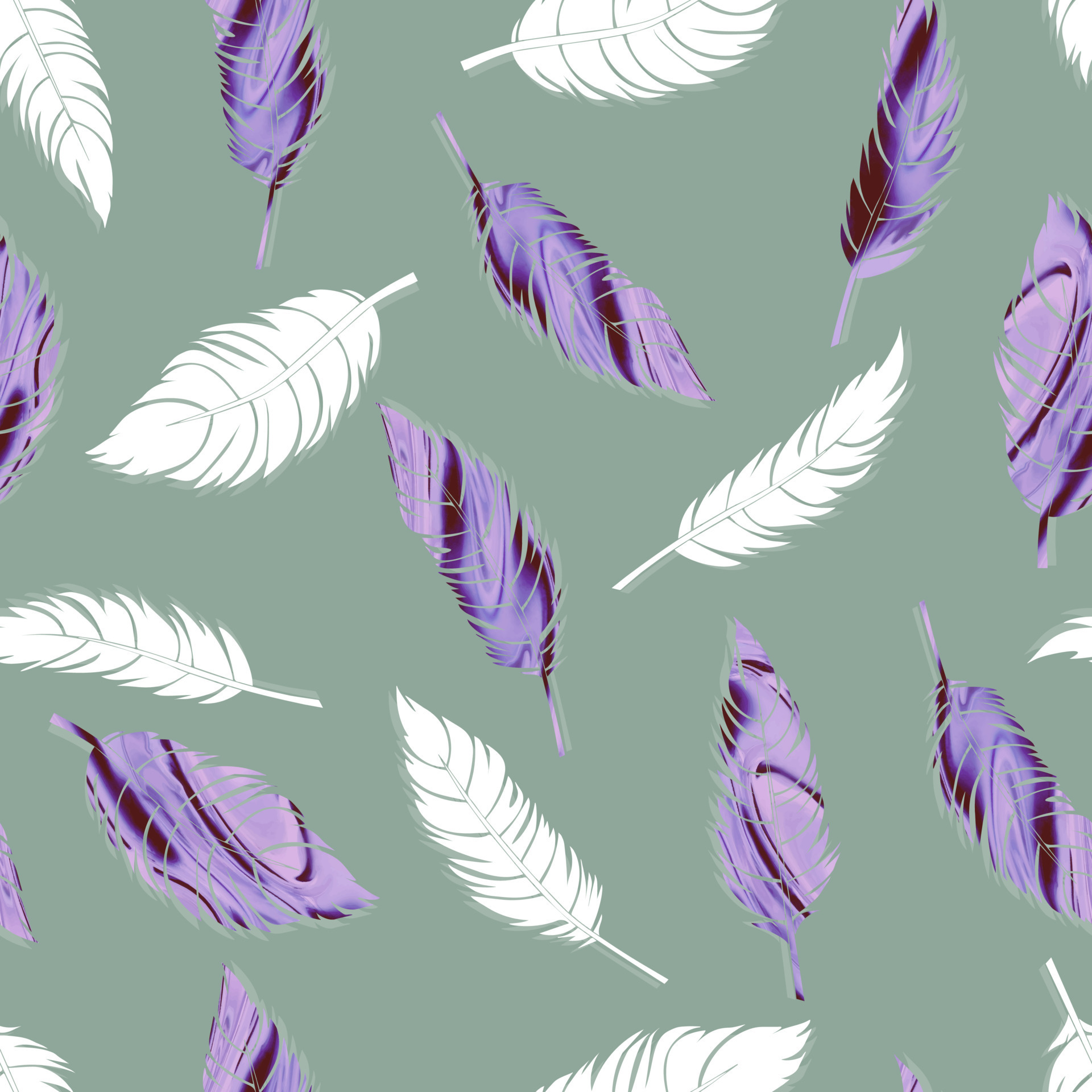 bird feathers vector seamless pattern with gold 8042741 Vector Art at ...