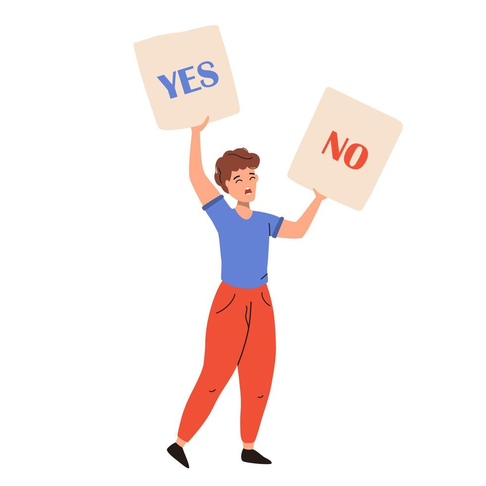 Activist man with placards vector