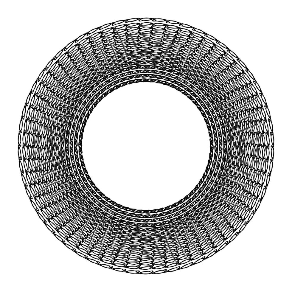 round frame weaving isolated vector drawing