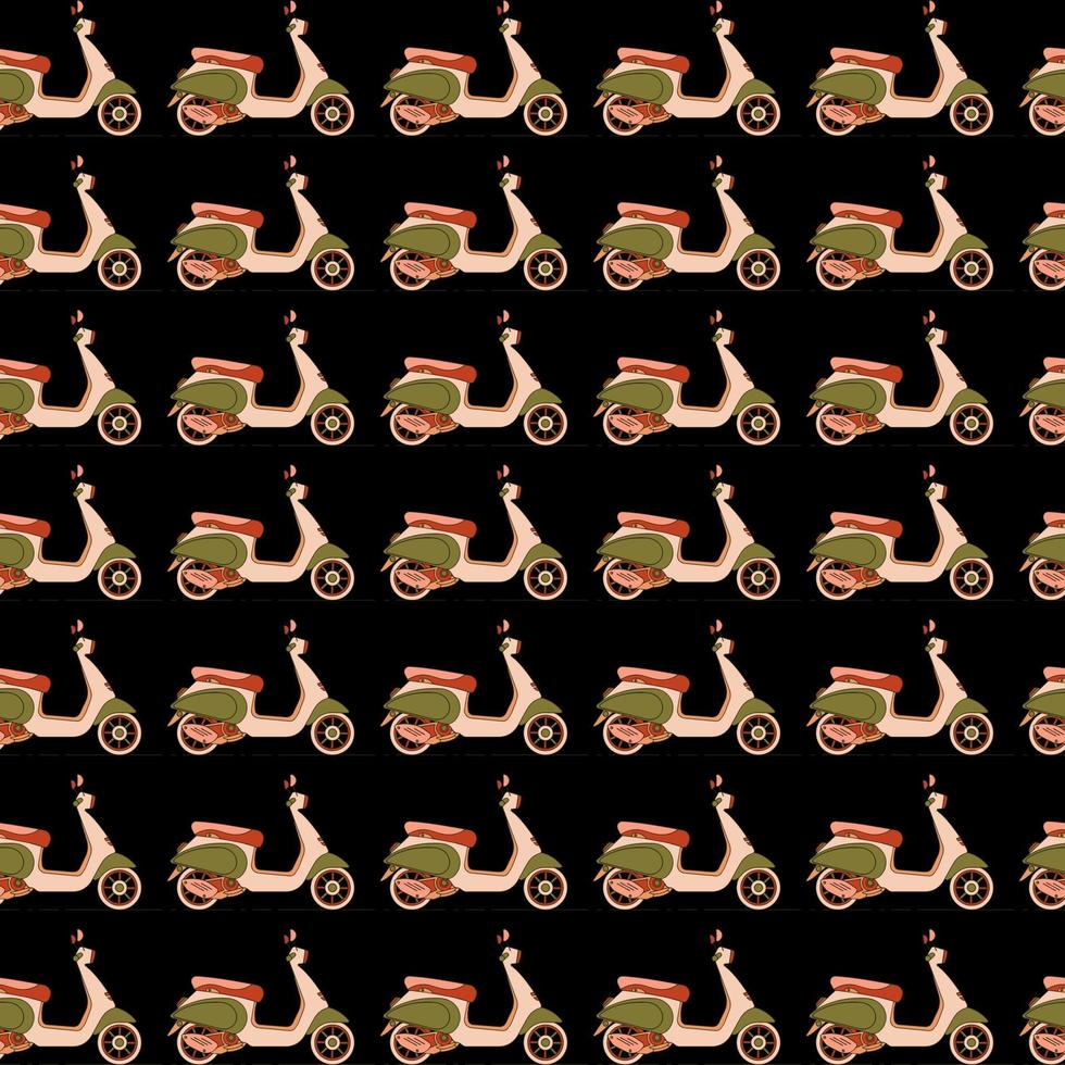 motor scooter repeating isolated motorcycles vector seamless pattern