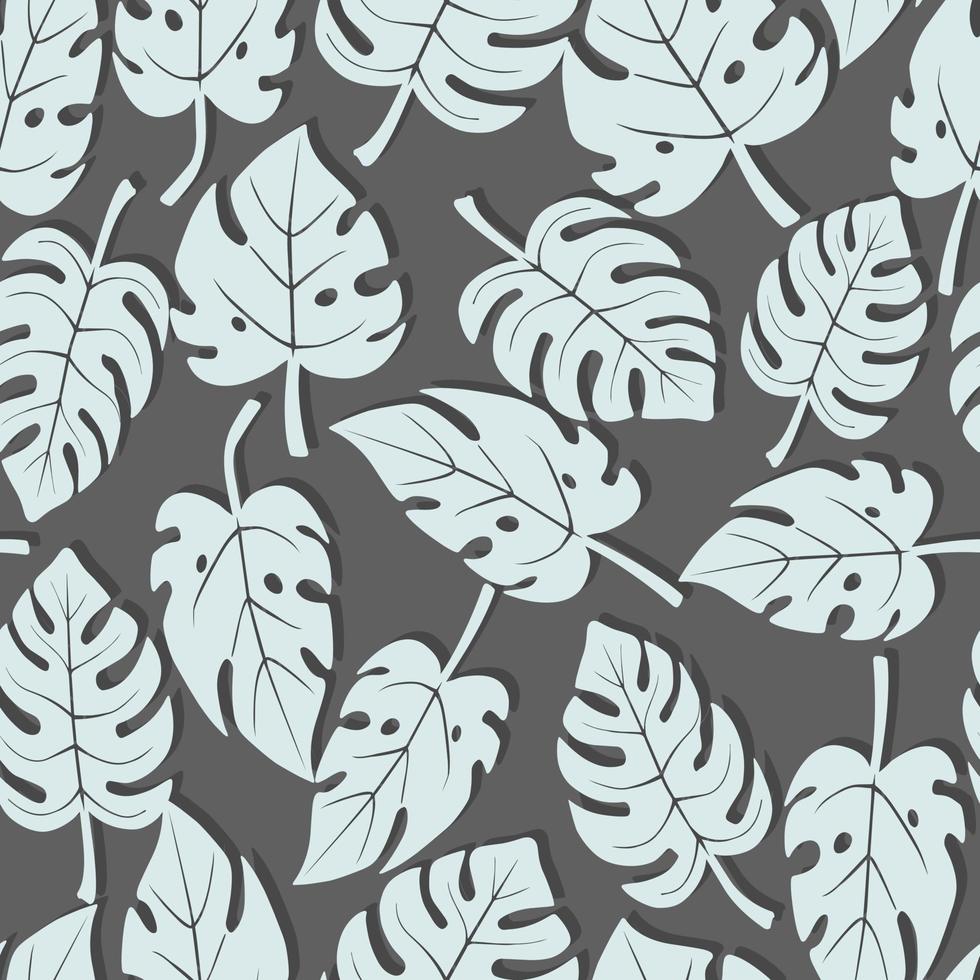Monstera leaves vector seamless pattern tropical summer