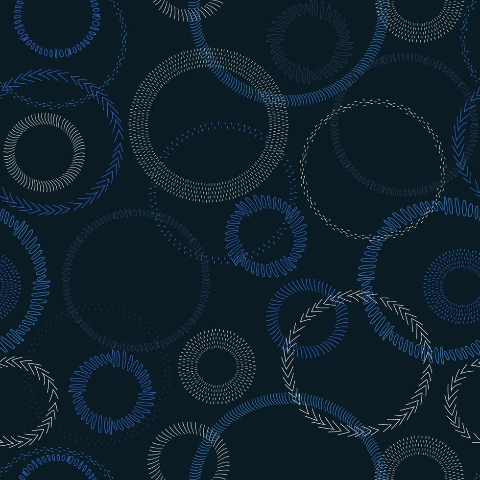 circles frame different sizes and colors abstract vector seamless pattern