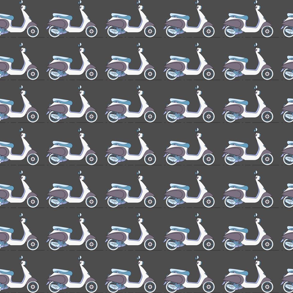motor scooter repeating isolated motorcycles vector seamless pattern