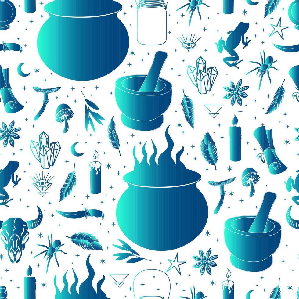 halloween vector seamless pattern witchcraft drawing