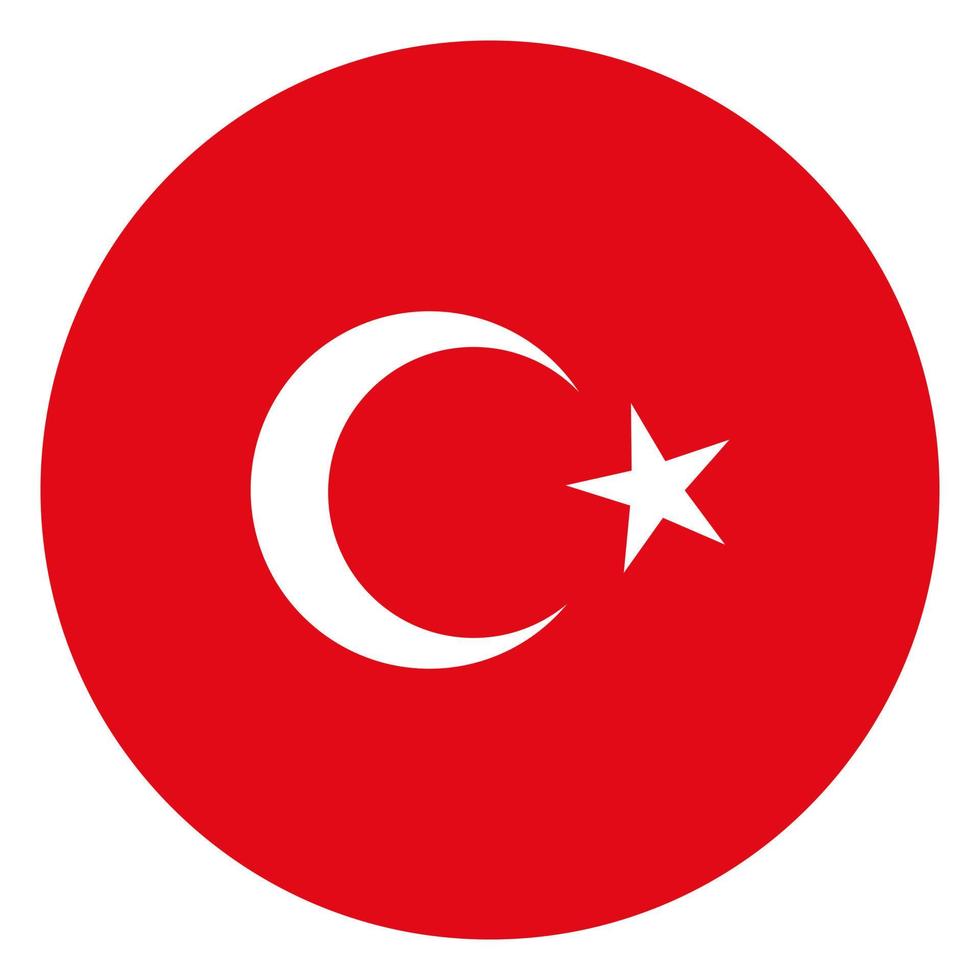 Round flag of turkey vector