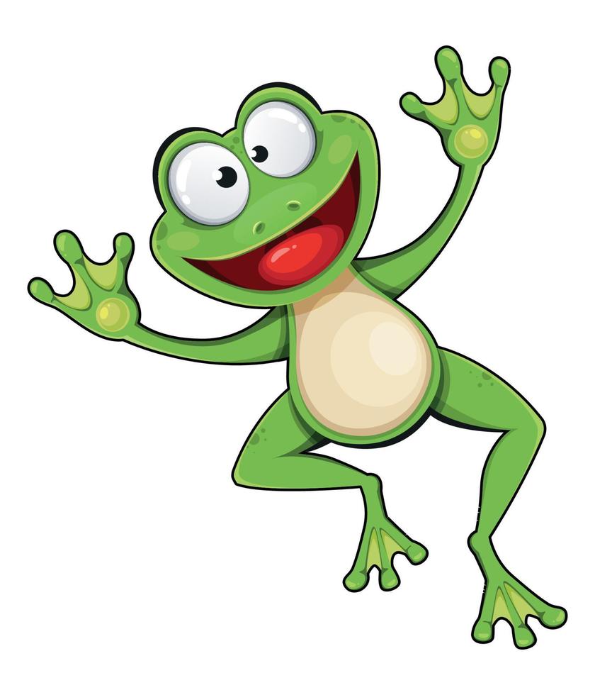 Frog cartoon character. Funny frog vector