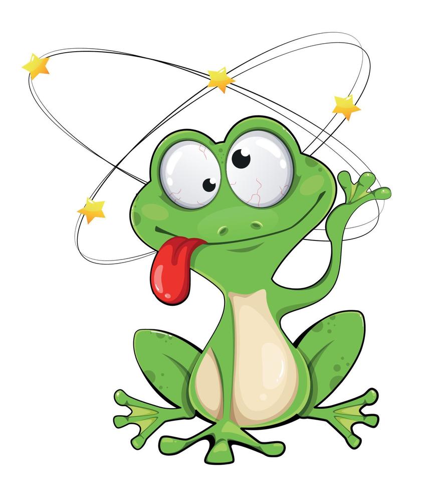 Frog cartoon character. Funny frog vector