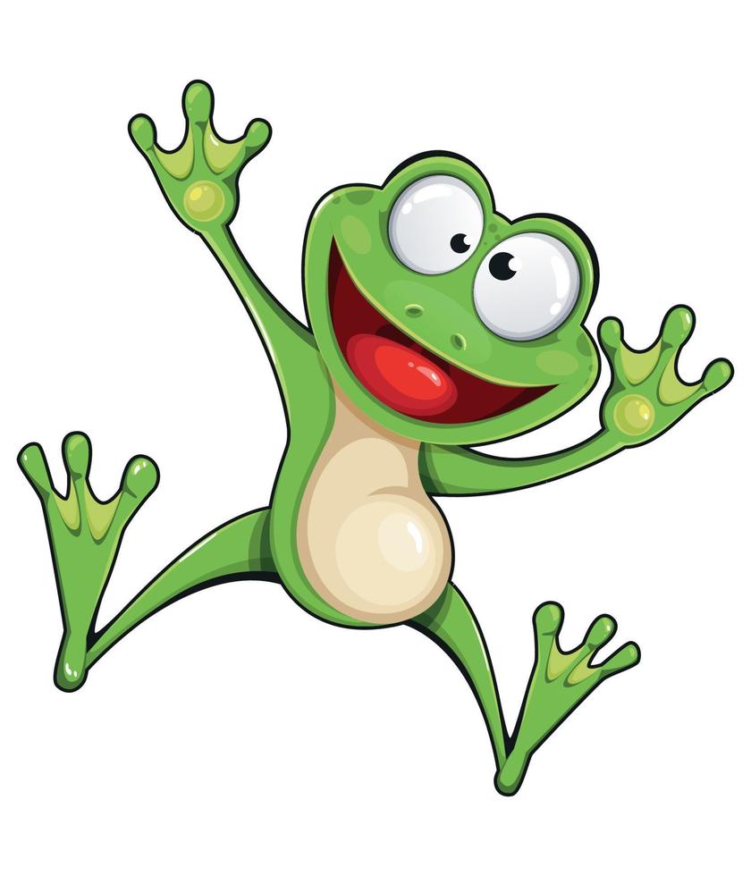 Frog cartoon character. Funny frog vector