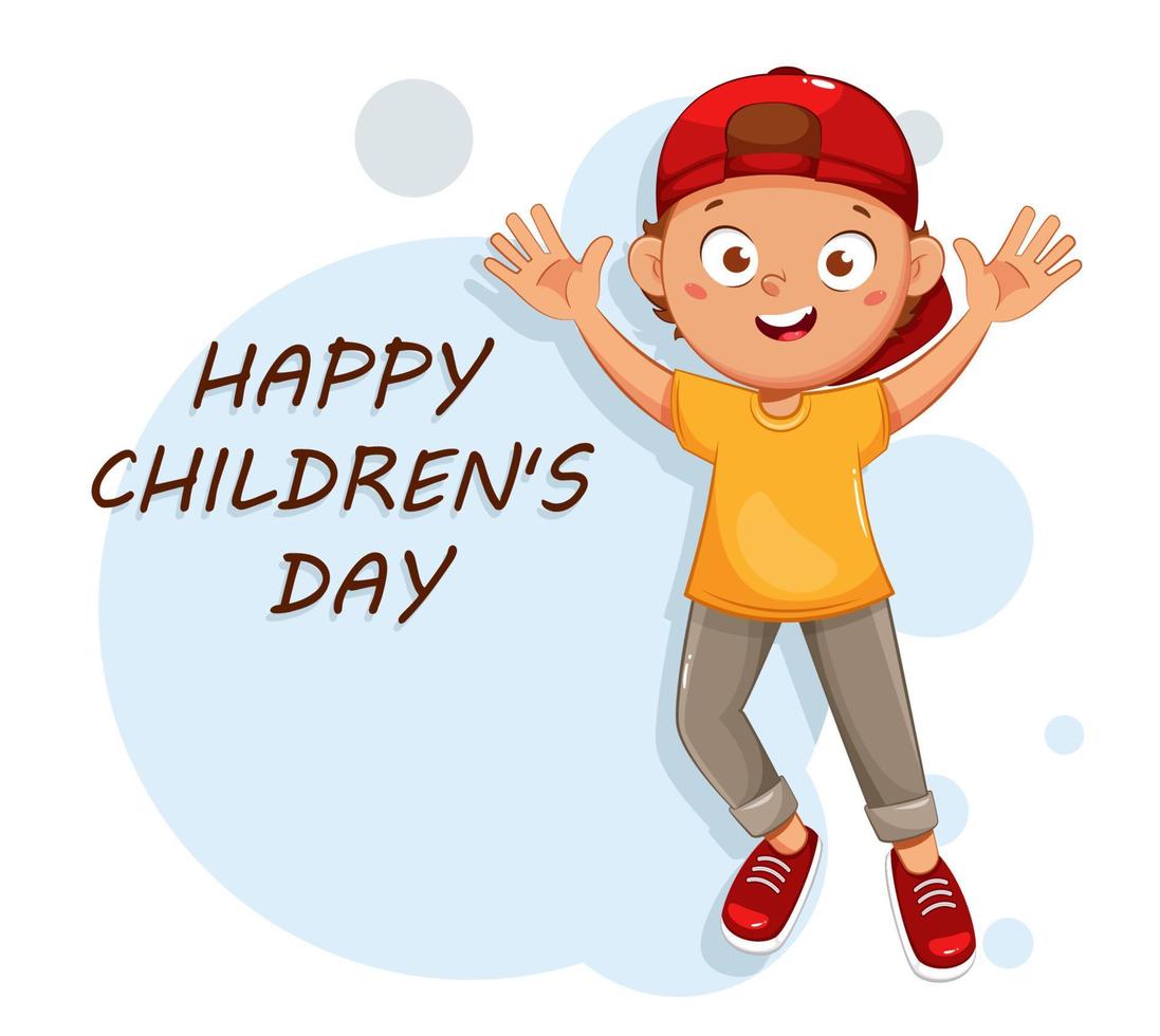 Happy Children's day greeting card. 1 June vector