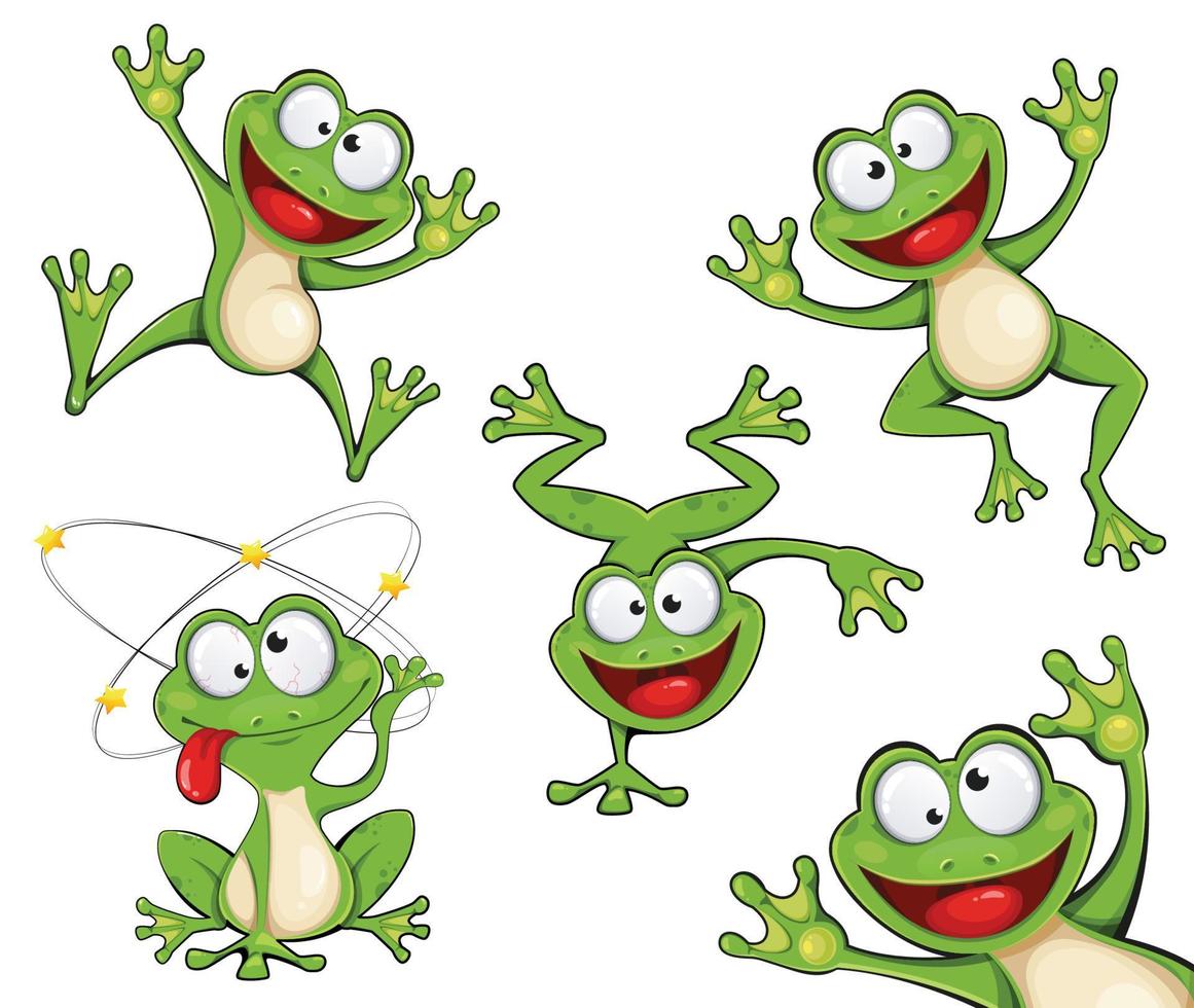 personaje de dibujos animados de rana. rana divertida vector