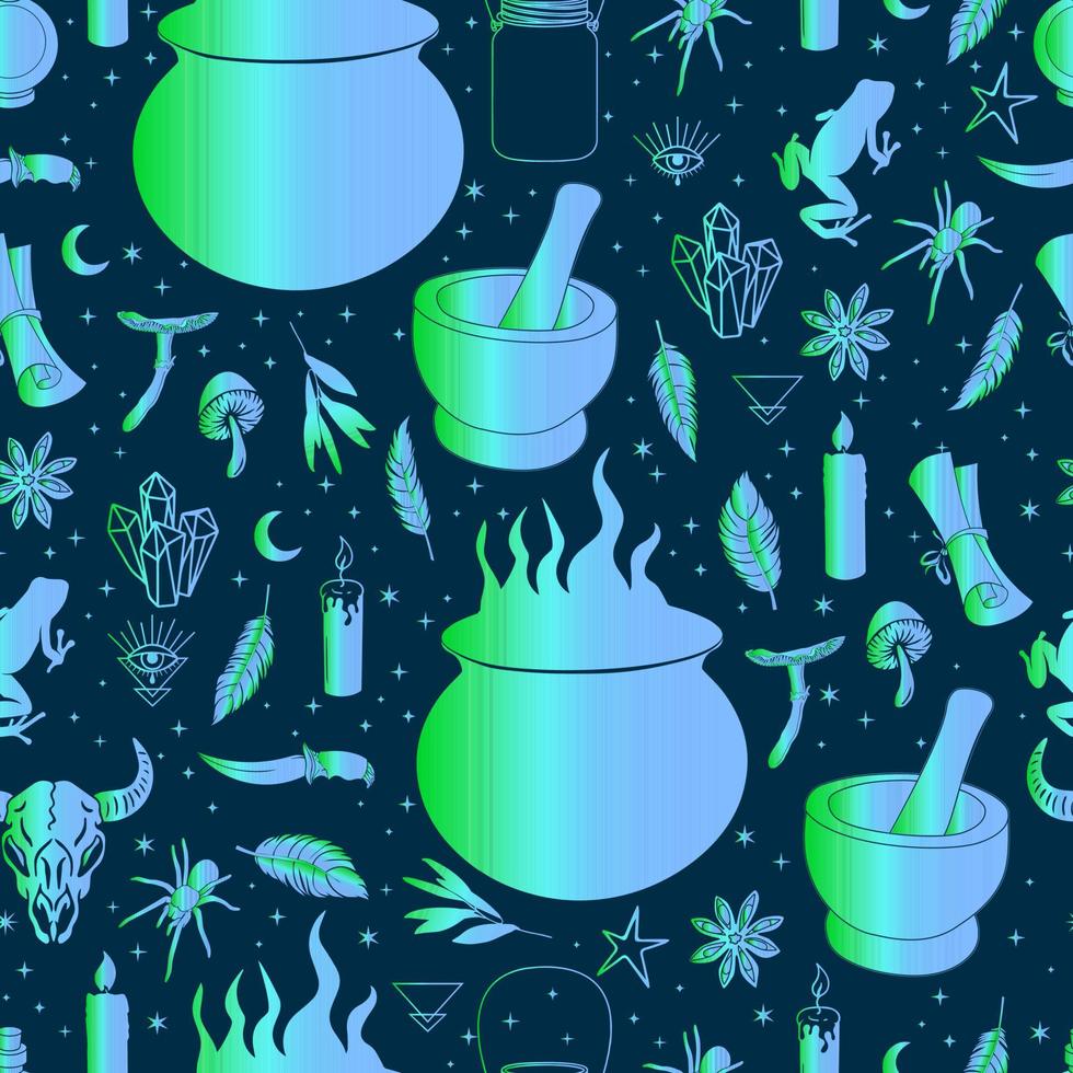 halloween vector seamless pattern witchcraft drawing