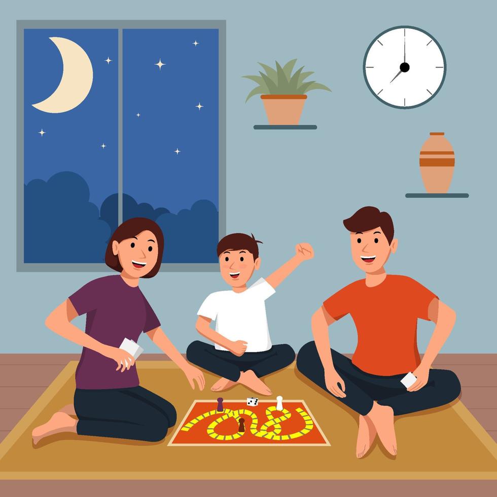 Family Activity Game Night Background vector