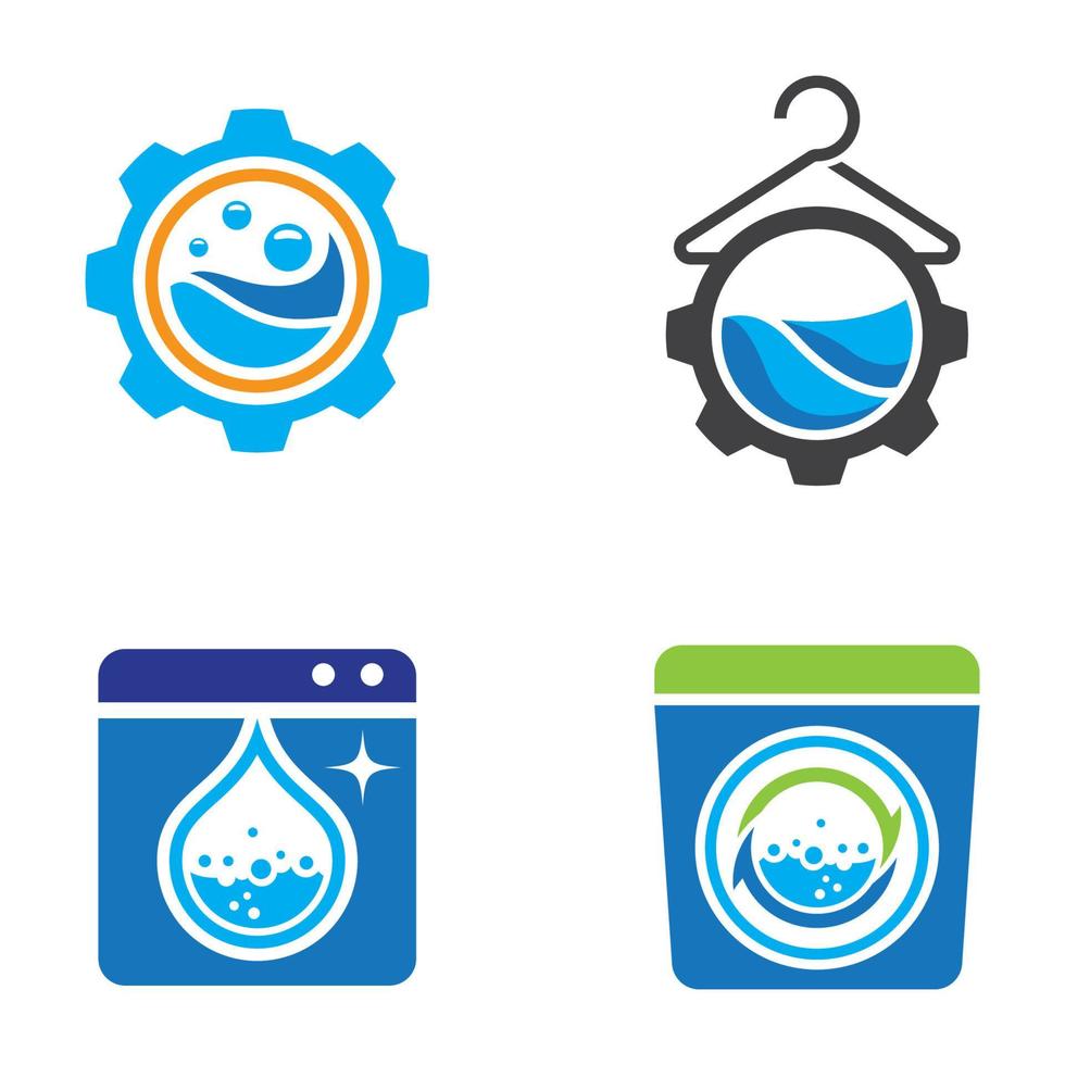Laundry logo images illustration vector