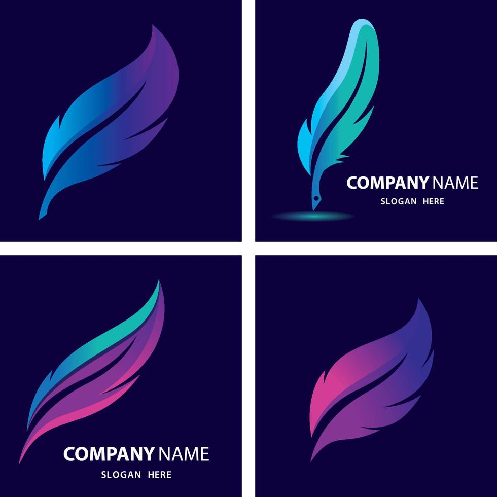 imágenes de logo de pluma vector