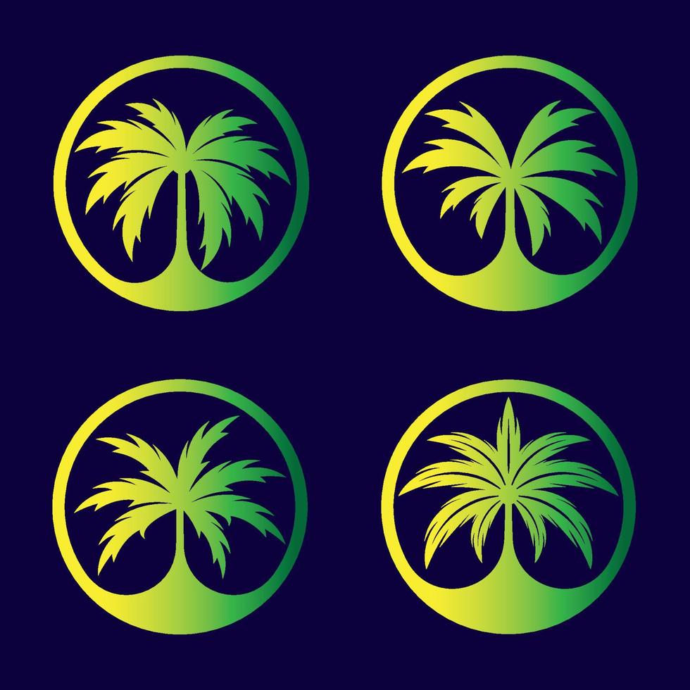 Palm tree logo images illustration vector