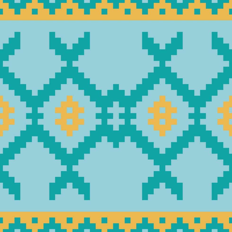 Mexican ethnic embroidery, Tribal art ethnic pattern. Sky Blue And Yellow Colorful Traditional embroidery. Design for print texture. Border background for  wallpaper, wrapping paper vector