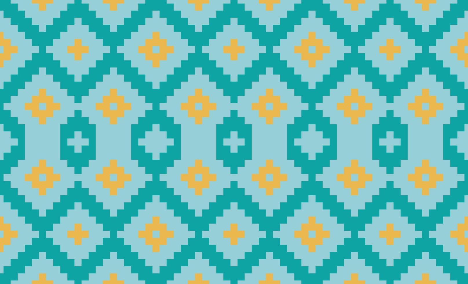 Aztec African Geometric Pattern. Yellow and Blue Colorful Traditional embroidery. Design for print texture. Border background for  wallpaper, wrapping paper vector