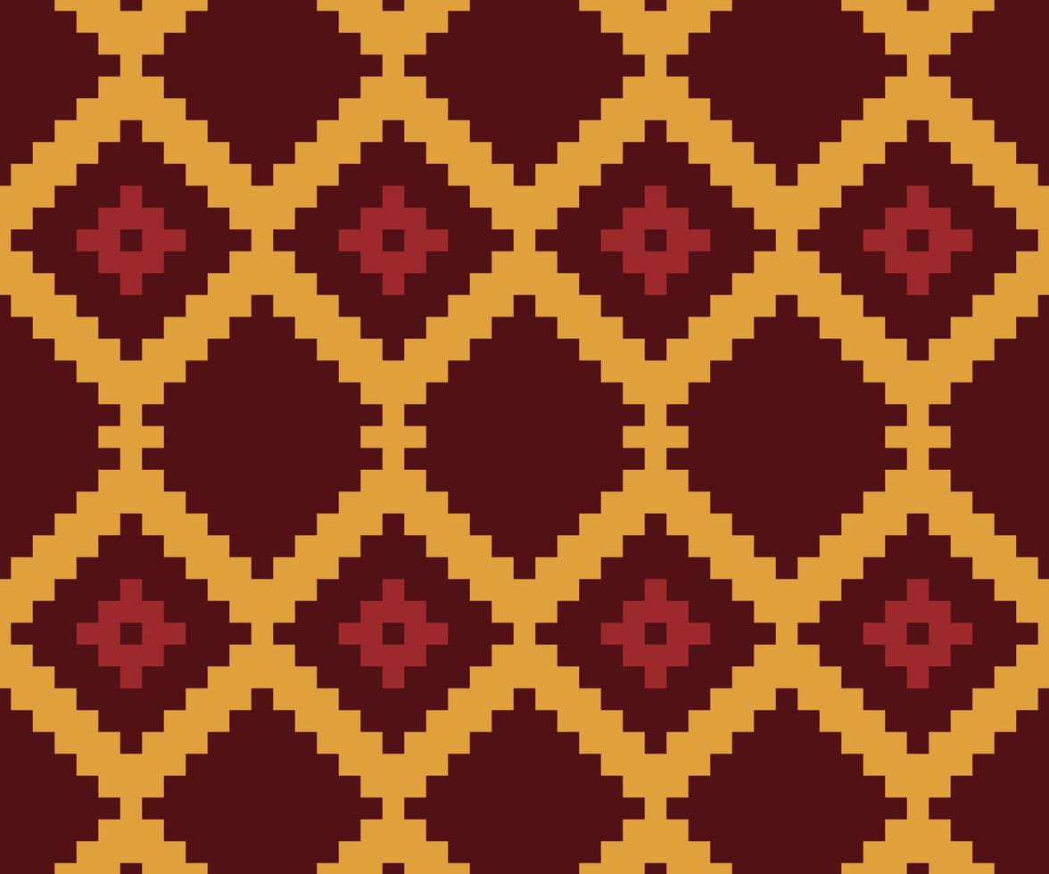 Aztec African Geometric Pattern. Red Brown and Yellow Colorful Traditional embroidery. Design for print texture. Border background for  wallpaper, wrapping paper vector