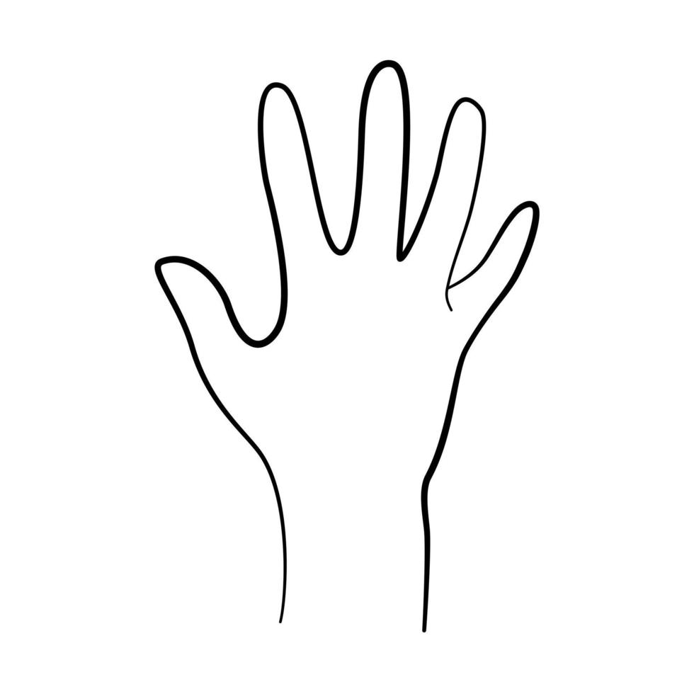 Vector illustration Hands pose element. Make a symbolic gesture spread out hand.