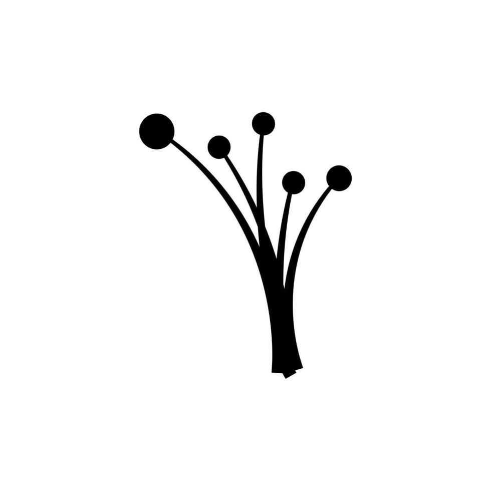 Black Pollen silhouette on white background. Vector illustration about nature.