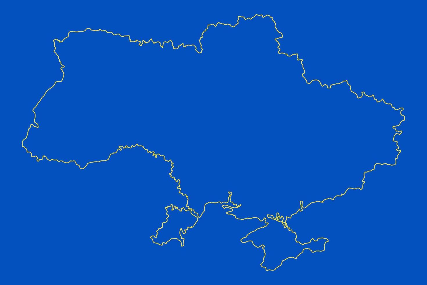 Ukraine country map. European countries. Doodle drawing outline sketch. Ukraine territory borders with Crimea. Blue and yellow illustration. vector