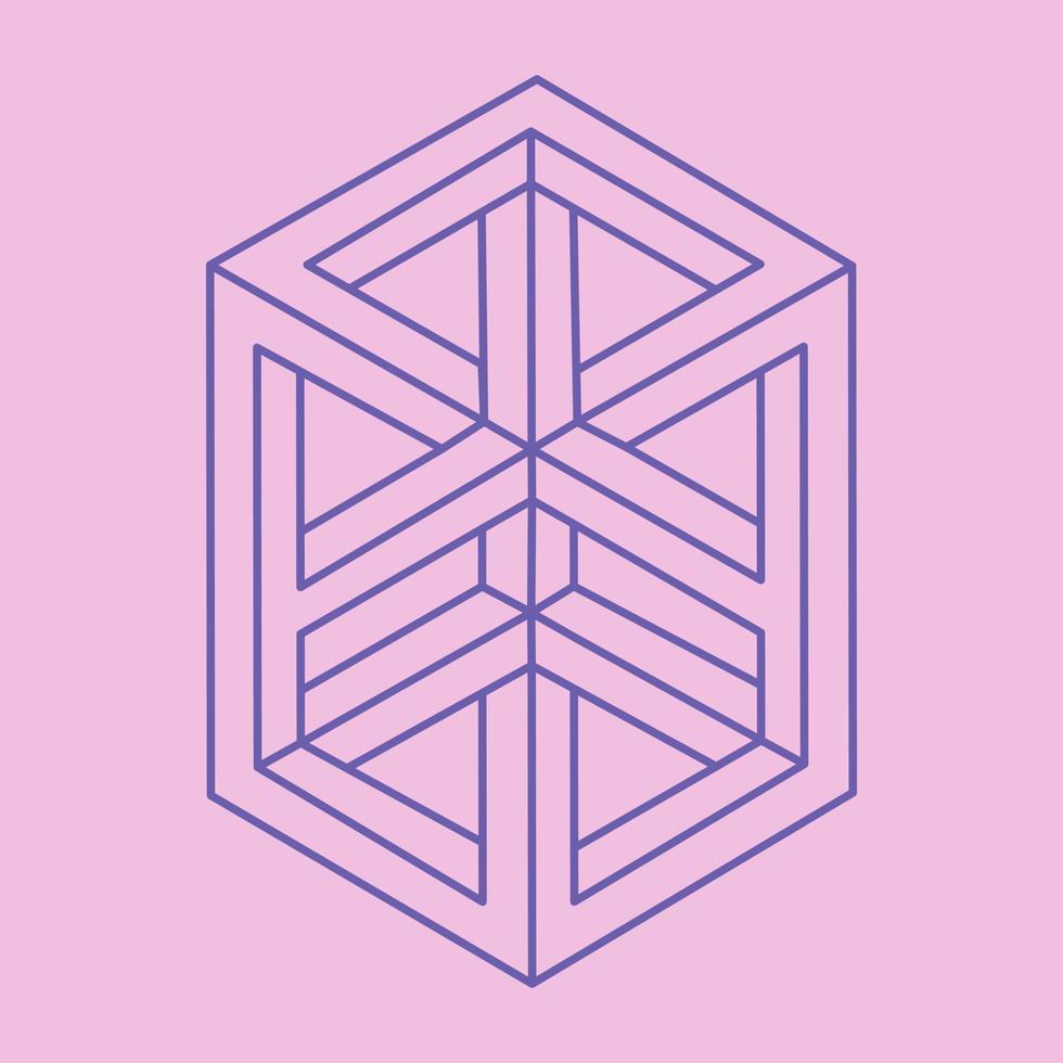 Impossible shape, optical illusion figure, vector pattern. Paradox. Optical art object. Geometry modern logo.