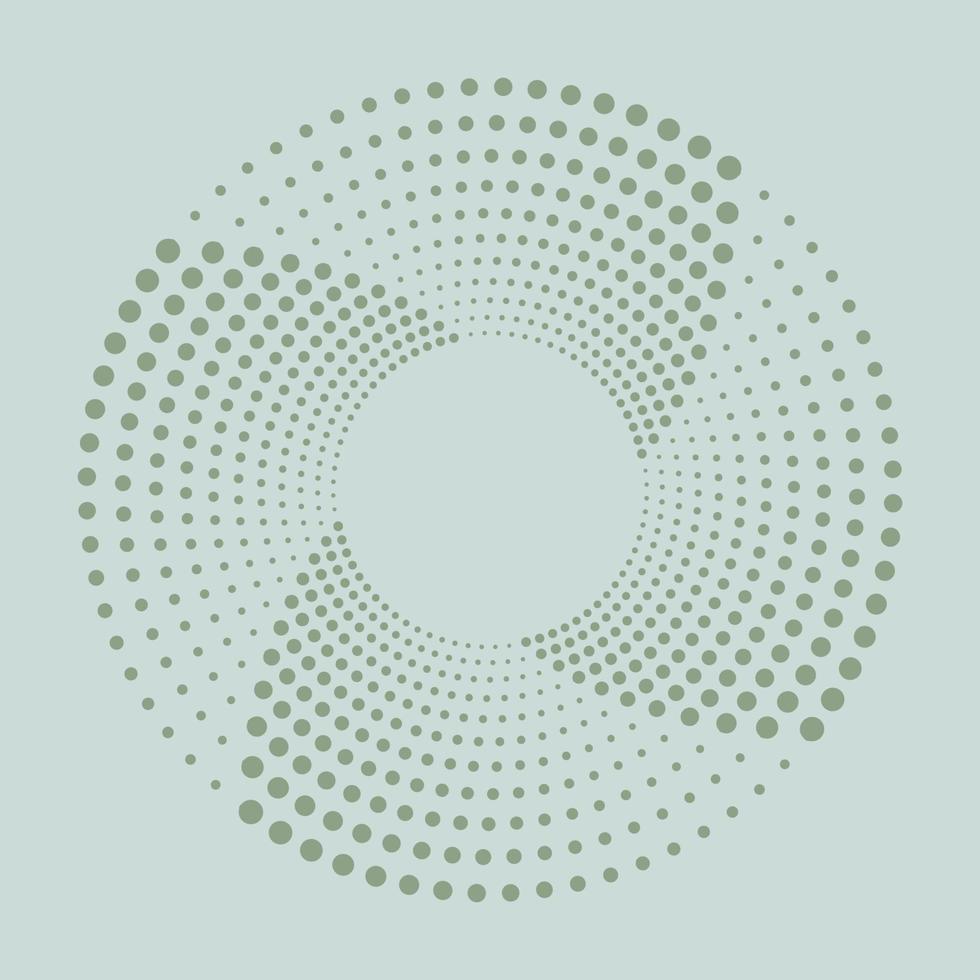 Halftone circle vector frame with abstract random dots. Logo emblem, design element. Optical art pattern. Round border icon using halftone circle dots. Optical illusion background.
