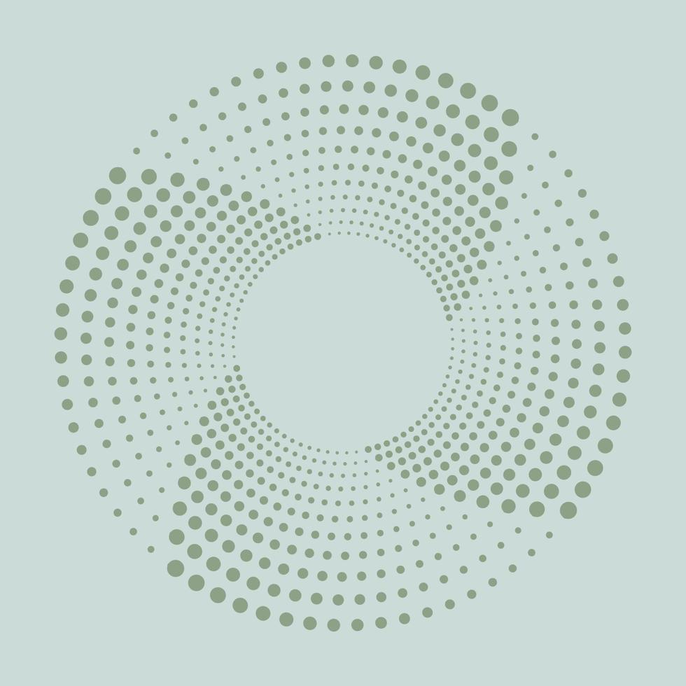 Halftone circle vector frame with abstract random dots. Logo emblem, design element. Optical art pattern. Round border icon using halftone circle dots. Optical illusion background.