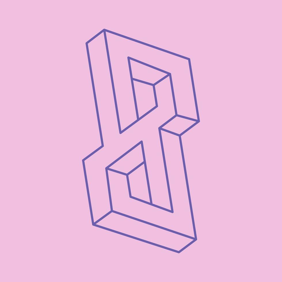 Impossible shapes, optical illusion figures, vector. Paradox. Optical art objects. Geometry modern logo. vector