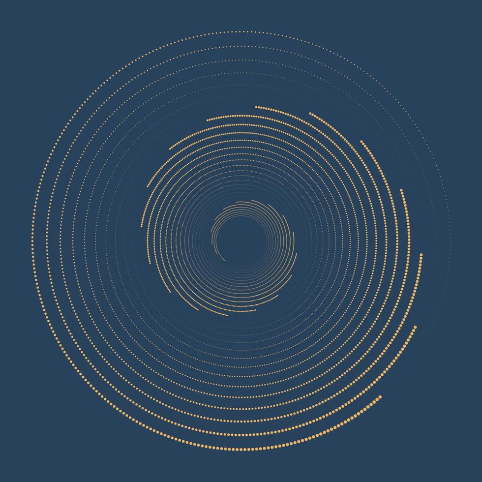 Modern geometric art. Optical illusion background. Vortex dotted shape. vector