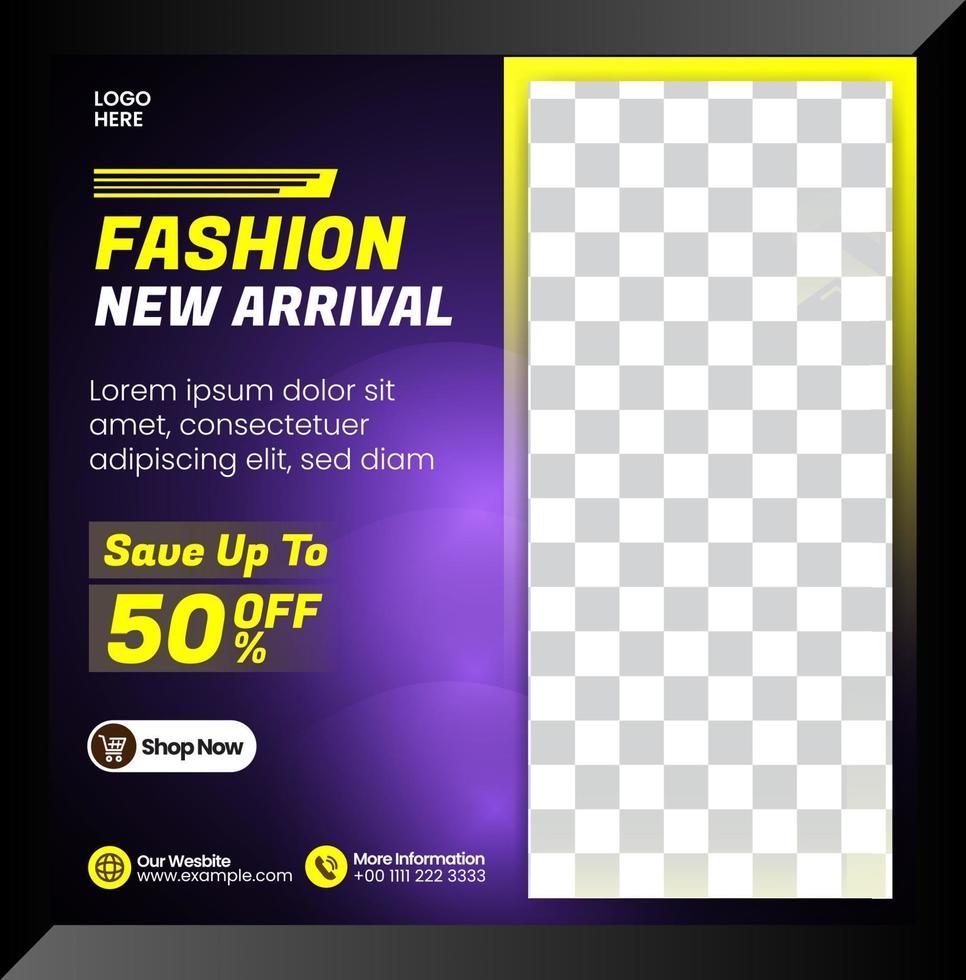 Fashion Online shopping social media or banner vector template