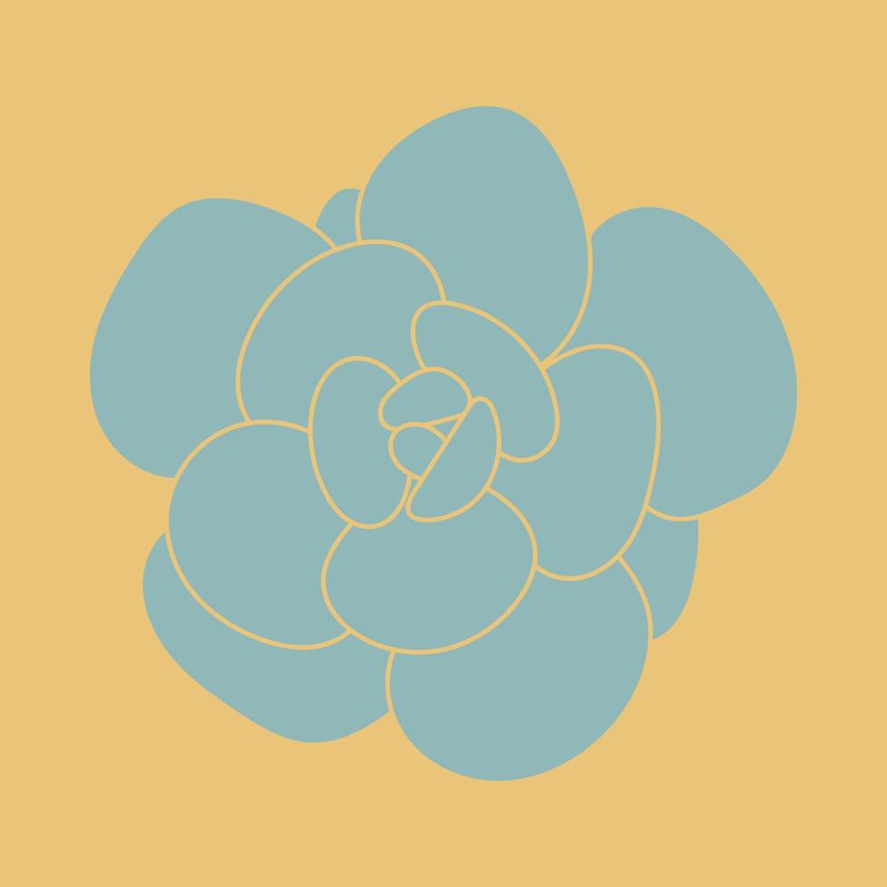 Desert flower sketch. Succulent doodle pattern. Green silhouette of succulent. Outline drawing plant. vector