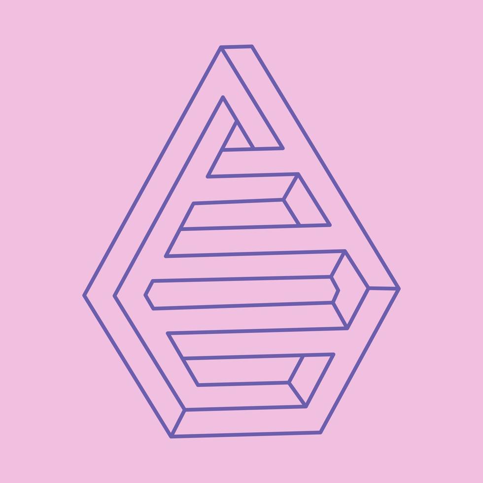 Optical illusion logo. Impossible shapes vector. Optical art objects. Geometric figures. Paradox. vector