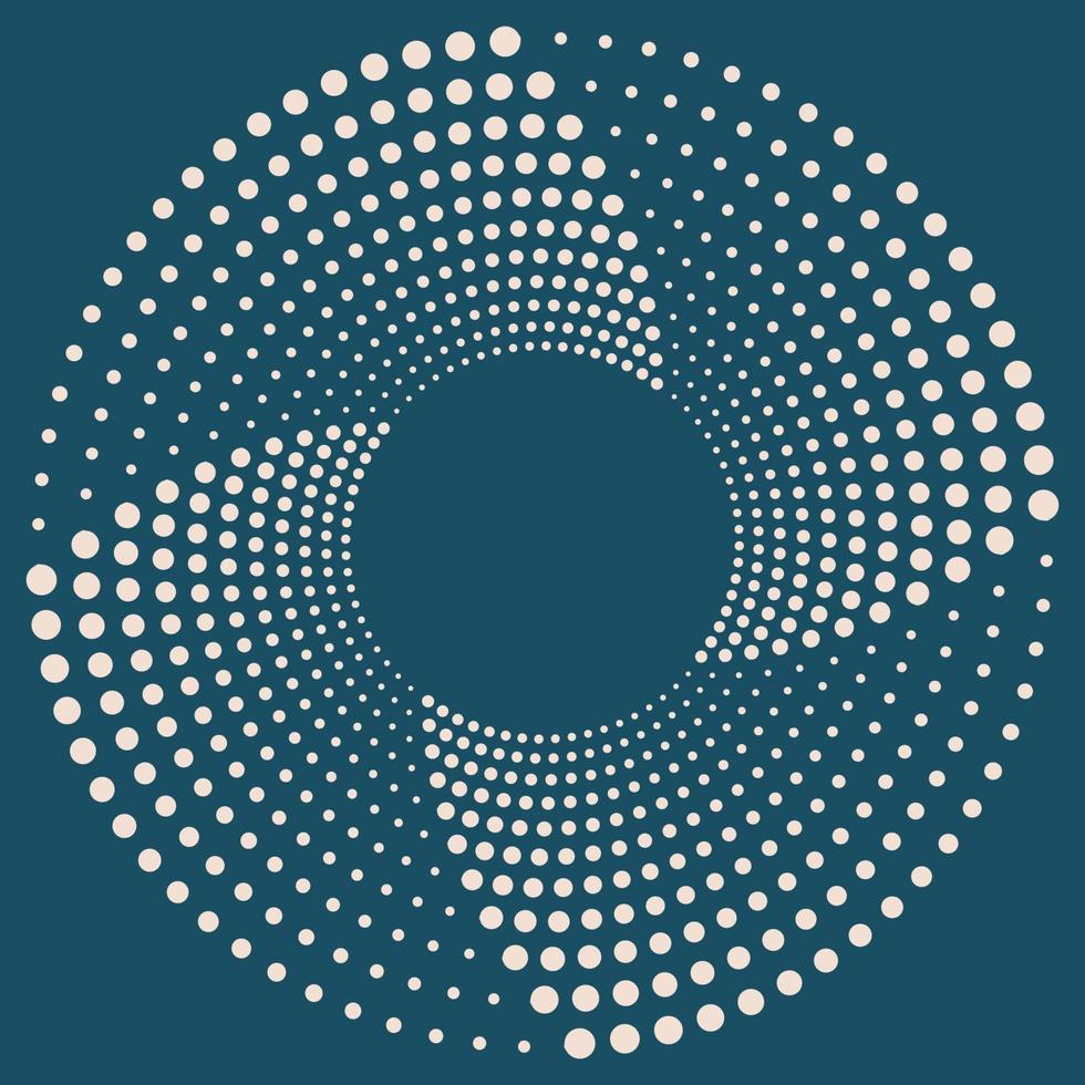 Vortex dotted shape. Modern geometric art frame. Trendy design element for border frame, logo, tattoo, symbol, web, prints, posters, template, patterns and abstract backgrounds. Optical illusion. vector