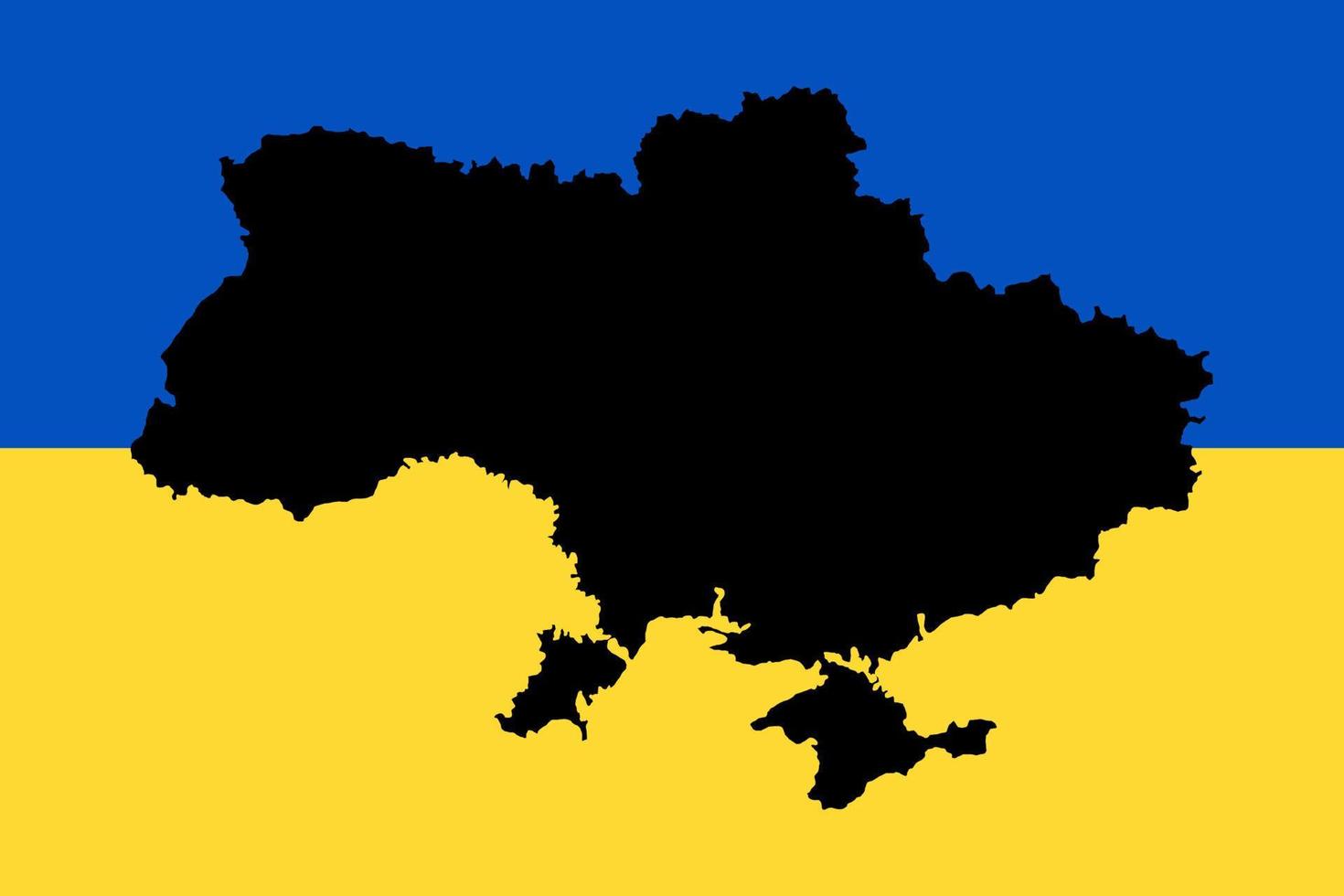 Ukraine Map and Flag. Vector illustration of Ukraine Independence Day. Territory borders with Crimea.